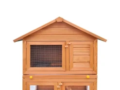 vidaXL Kaninchenstall Kleintierhaus Hasenstall 3 Ebenen Holz* Kleintierbedarf