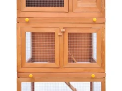 vidaXL Kaninchenstall Kleintierhaus Hasenstall 3 Ebenen Holz* Kleintierbedarf