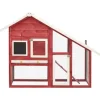 vidaXL Kaninchenstall Rot und Weiß 140x63x120 cm Tanne Massivholz* Kleintierbedarf