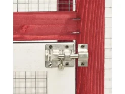 vidaXL Kaninchenstall Rot und Weiß 140x63x120 cm Tanne Massivholz* Kleintierbedarf