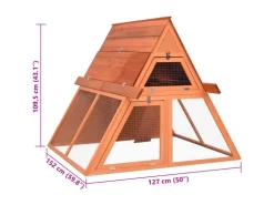 vidaXL Kaninchenstall 152x127x109,5 cm Massivholz Tanne