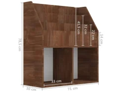 vidaXL Kinder-Bücherregal Braun Eiche 71x30x78,5 cm Holzwerkstoff* Garderoben
