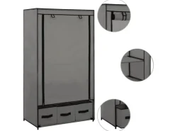 vidaXL Kleiderschrank Grau 87 x 49 x 159 cm Stoff* Schränke