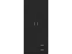 vidaXL Kleiderschrank Schwarz 80x52x180 cm Holzwerkstoff