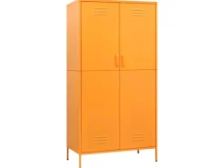vidaXL Kleiderschrank Senfgelb 90x50x180 cm Stahl