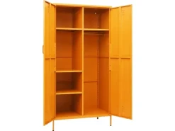 vidaXL Kleiderschrank Senfgelb 90x50x180 cm Stahl