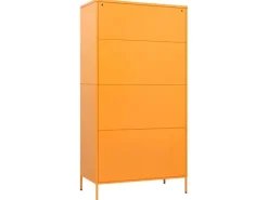 vidaXL Kleiderschrank Senfgelb 90x50x180 cm Stahl