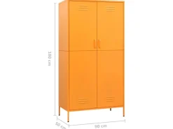 vidaXL Kleiderschrank Senfgelb 90x50x180 cm Stahl