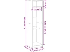 vidaXL Kleiderschrank 50x50x200 cm Holzwerkstoff 3307783
