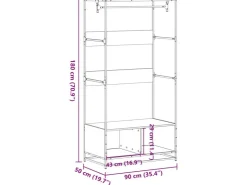vidaXL Kleiderständer Braun Eichen-Optik 90x50x180 cm Holzwerkstoff 849298