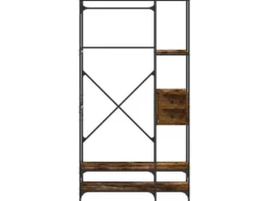 vidaXL Kleiderständer mit Ablagen Räuchereiche Holzwerkstoff 847861* Garderoben