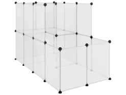 vidaXL Kleintierkäfig Transparent 142x74x93 cm PP und Stahl* Kleintierbedarf