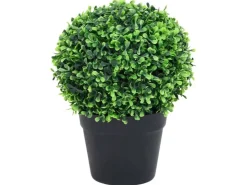 vidaXL Künstliche Buchsbäume 2 Stk mit Topf Kugelform Grün 32 cm* Kunstpflanzen