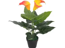 vidaXL Künstliche Calla-Lilie mit Topf 45 cm Rot und Gelb
