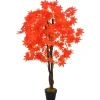 vidaXL Künstliche Pflanze Ahornbaum mit Topf Rot 120 cm* Kunstpflanzen