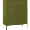 vidaXL Kommode Olivgrün 80x35x101,5 cm Stahl