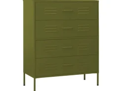 vidaXL Kommode Olivgrün 80x35x101,5 cm Stahl