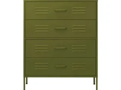 vidaXL Kommode Olivgrün 80x35x101,5 cm Stahl