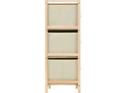 vidaXL Korb-Kommode mit 6 Stoffkörben Zedernholz Beige