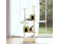 vidaXL Kratzbaum mit Sisal-KratzSäulen Creme 141 cm Modell 1* Katzenbedarf