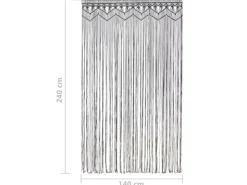 vidaXL Makramee Vorhang Anthrazit 140x240 cm Baumwolle Modell 1