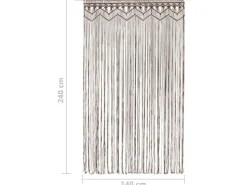 vidaXL Makramee Vorhang Taupe 140x240 cm Baumwolle Modell 3