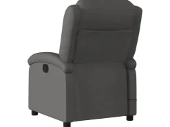 vidaXL Massagesessel Elektrisch Grau Echtleder* Sessel