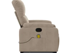 vidaXL Massagesessel mit Aufstehhilfe Taupe Mikrofasergewebe* Sessel
