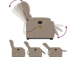 vidaXL Massagesessel mit Aufstehhilfe Taupe Mikrofasergewebe* Sessel