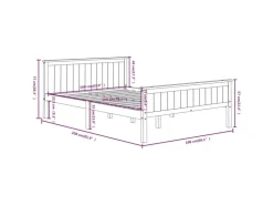 vidaXL Massivholzbett Dunkelbraun Kiefer 160x200 cm1115583