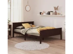 vidaXL Massivholzbett Dunkelbraun Kiefer 160x200 cm1115583