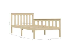 vidaXL Massivholzbett Helles Holz Kiefer 100x200 cm617227* Betten