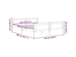 vidaXL Massivholzbett Kiefer 120x200 cm649512