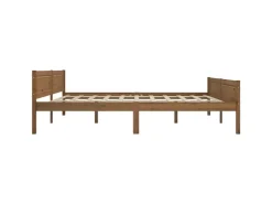 vidaXL Massivholzbett Kiefer Honigbraun 200x200 cm649530* Regale Massivholz