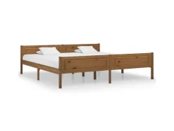 vidaXL Massivholzbett Kiefer Honigbraun 200x200 cm649530* Regale Massivholz
