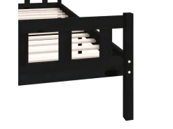vidaXL Massivholzbett Schwarz 200x200 cm1271541