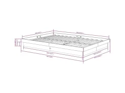 vidaXL Massivholzbett 140x200 cm 819907