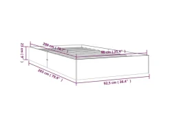 vidaXL Massivholzbett 90x200 cm1279648