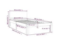 vidaXL Massivholzbett 90x190 cm 3FT Single1136836* Betten