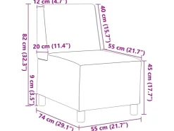 vidaXL Modulares Sofa ohne Armlehnen 2 Stk 55 x 74 x 82 cm 3399791* Sofas