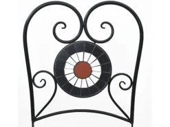 vidaXL Mosaik-Bistro-Set Terrakottarot und Weiß Eisen und Keramik 3216355* Mosaik
