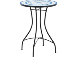 vidaXL Mosaik-Bistrotisch und Weiß Ø50x70 cm Keramik 4003399