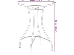 vidaXL Mosaik-Bistrotisch und Weiß Ø50x70 cm Keramik 4003399