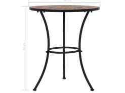 vidaXL Mosaik-Bistrotisch Orange/Grau 60 cm Keramik 46717