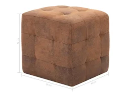 vidaXL Nachttische 2 Stk Braun 30x30x30 cm Wildleder-Optik Modell 1* Hocker