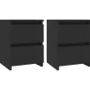 vidaXL Nachttische 2 Stk Schwarz 30x30x40 cm Holzwerkstoff* Tische