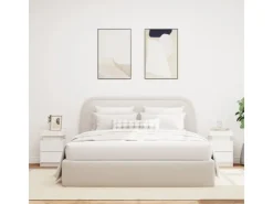 vidaXL Nachttische mit LED-Leuchten 2 Stk Weiß 35x39x55 cm* Tische