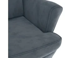 vidaXL Ohrensessel mit Hocker Dunkelgrau Samt* Sessel