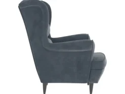 vidaXL Ohrensessel mit Hocker Dunkelgrau Samt* Sessel