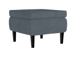 vidaXL Ohrensessel mit Hocker Dunkelgrau Samt* Sessel